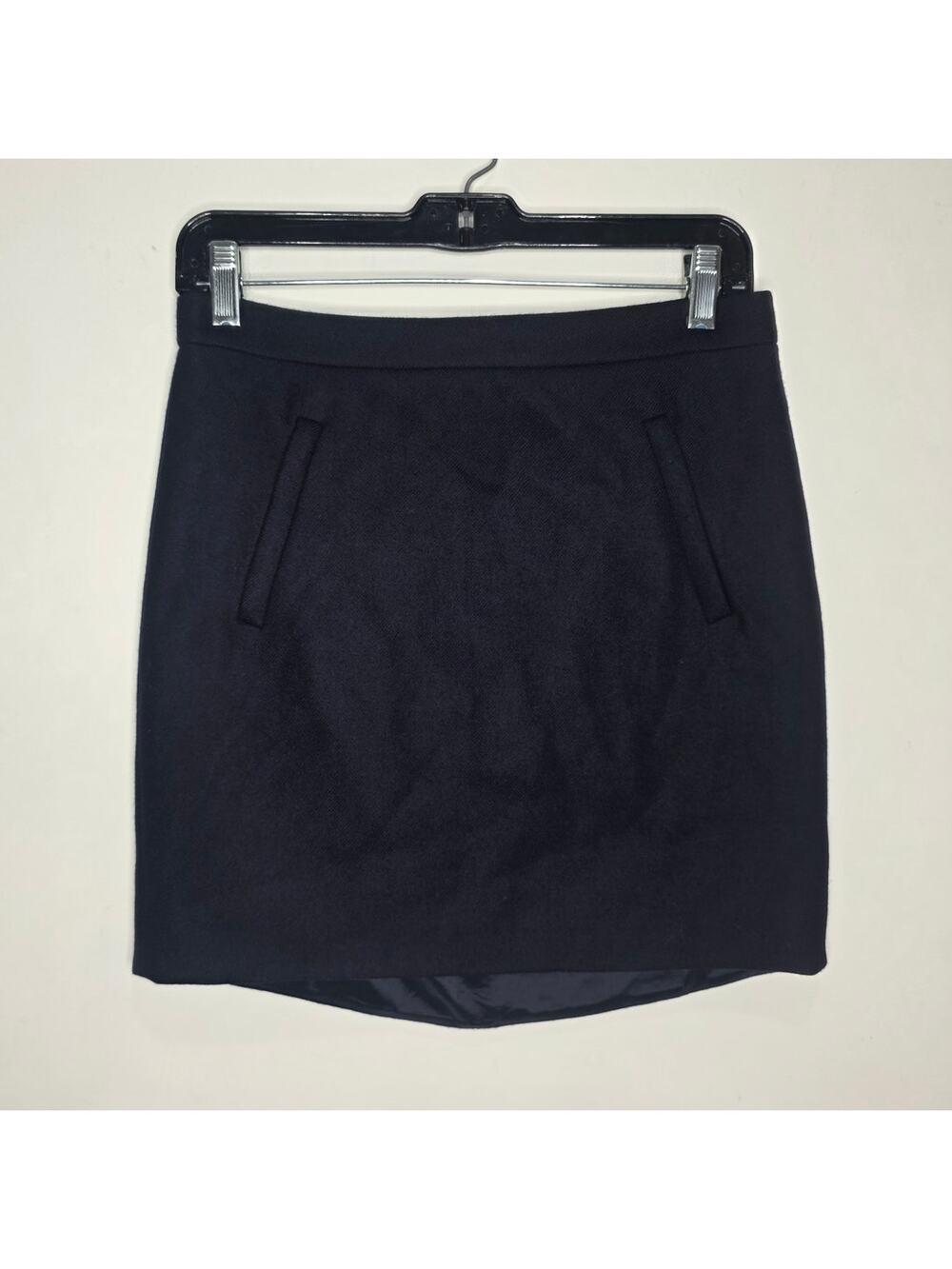 NWT J Crew navy blue wool fully lined skirt - 0 - career office siren